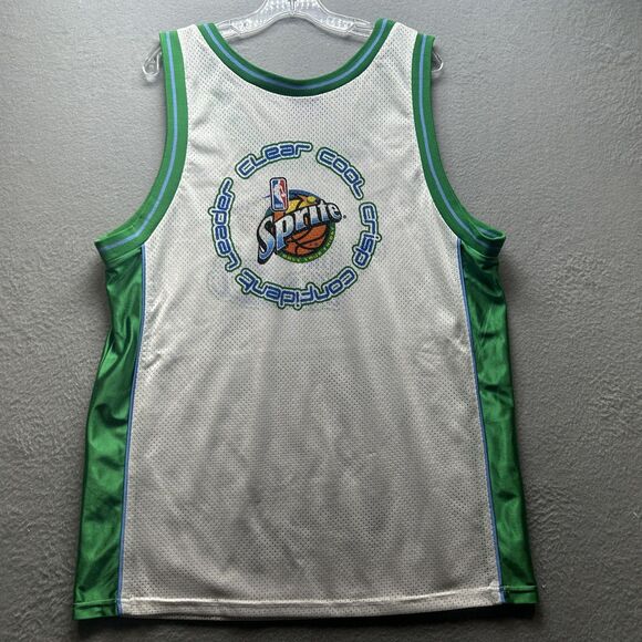 Reebok Sprite NBA Jersey Mens XL White Green Mesh Obey Your Thirst Basketball - Picture 1 of 10